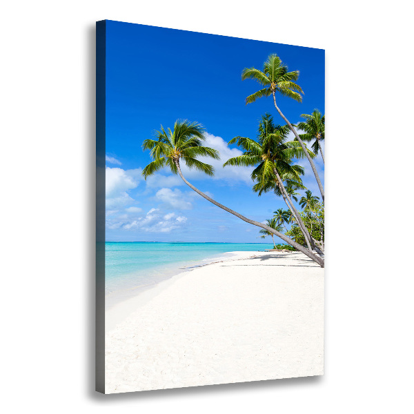Cuadro canvas decorativo para salón vertical Playa tropical