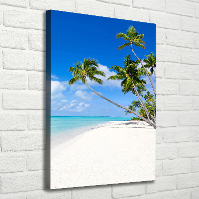 Cuadro canvas decorativo para salón vertical Playa tropical