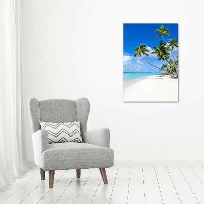 Cuadro canvas decorativo para salón vertical Playa tropical
