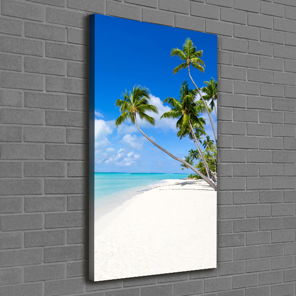 Cuadro canvas decorativo para salón vertical Playa tropical