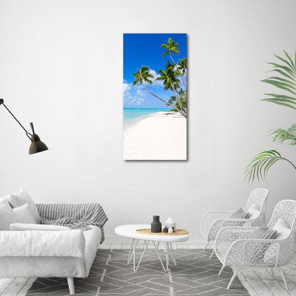 Cuadro canvas decorativo para salón vertical Playa tropical