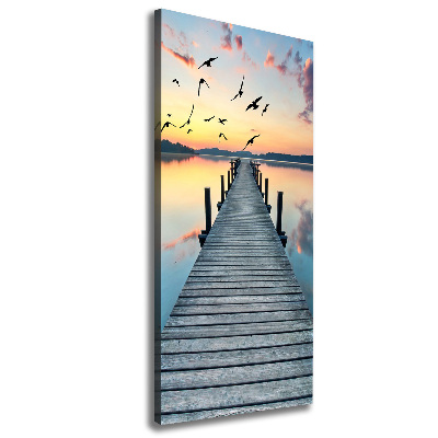 Fotografía en lienzo vertical Muelle de madera