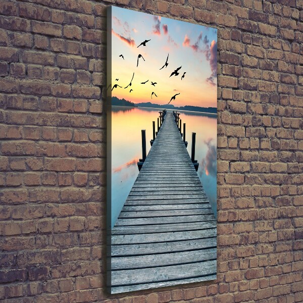 Fotografía en lienzo vertical Muelle de madera
