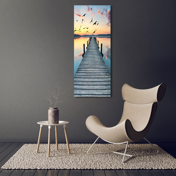 Fotografía en lienzo vertical Muelle de madera