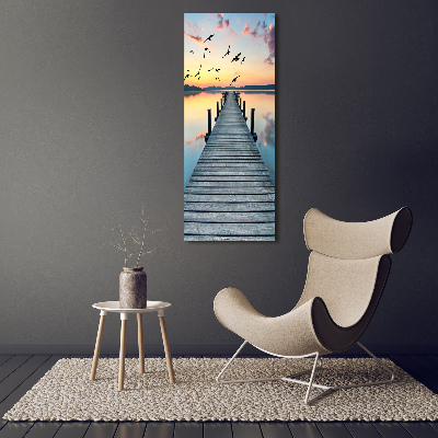 Fotografía en lienzo vertical Muelle de madera