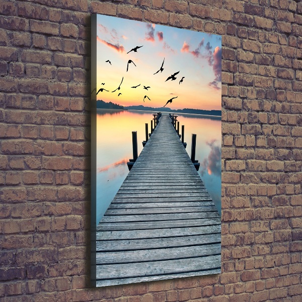 Fotografía en lienzo vertical Muelle de madera