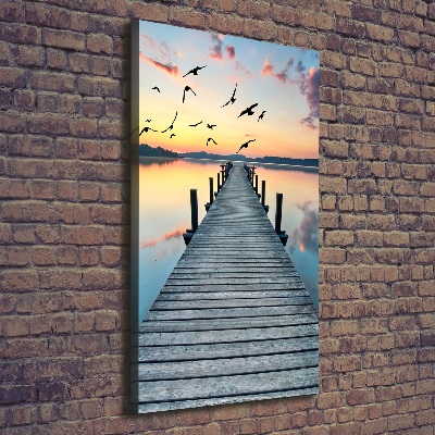 Fotografía en lienzo vertical Muelle de madera