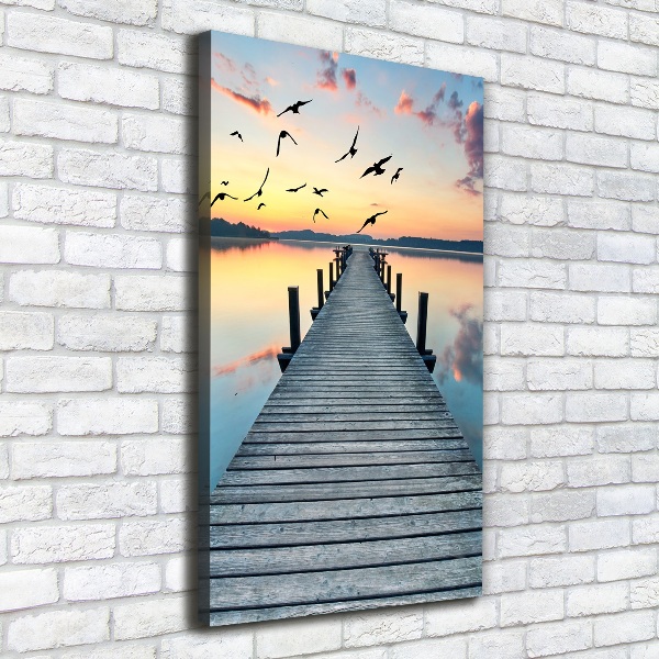 Fotografía en lienzo vertical Muelle de madera