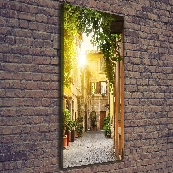 Fotografía en lienzo vertical calles italianas