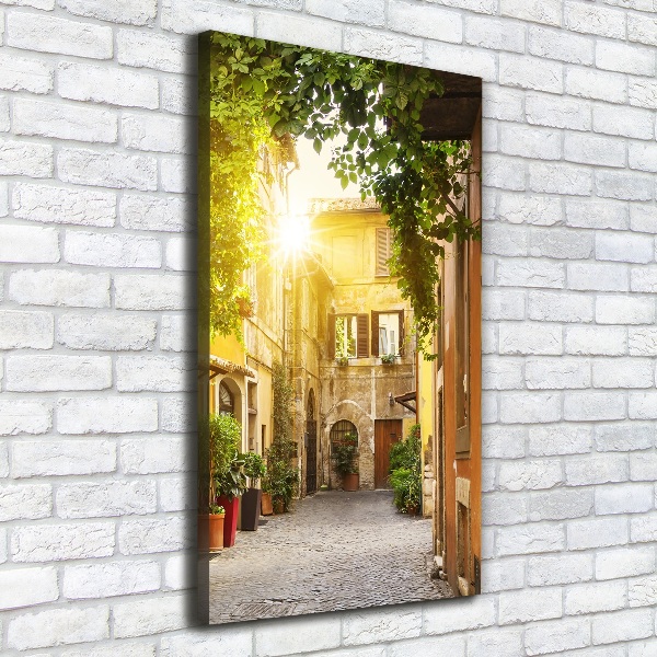 Fotografía en lienzo vertical calles italianas