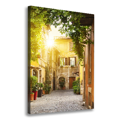 Fotografía en lienzo vertical calles italianas