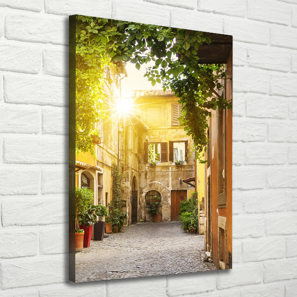 Fotografía en lienzo vertical calles italianas