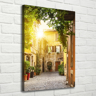 Fotografía en lienzo vertical calles italianas