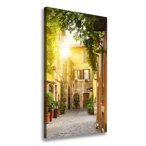Fotografía en lienzo vertical calles italianas