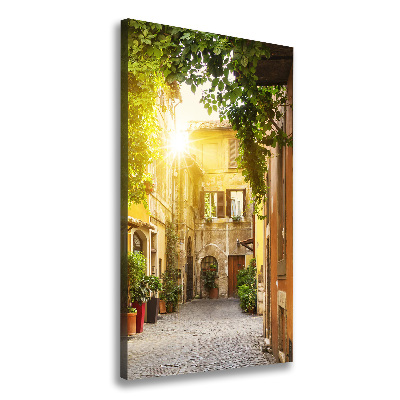 Fotografía en lienzo vertical calles italianas