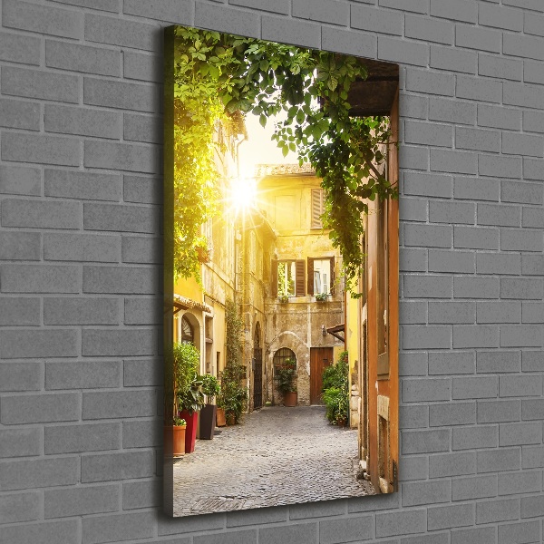 Fotografía en lienzo vertical calles italianas