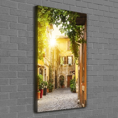 Fotografía en lienzo vertical calles italianas