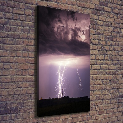 Cuadro canvas decorativo para salón vertical Tormenta