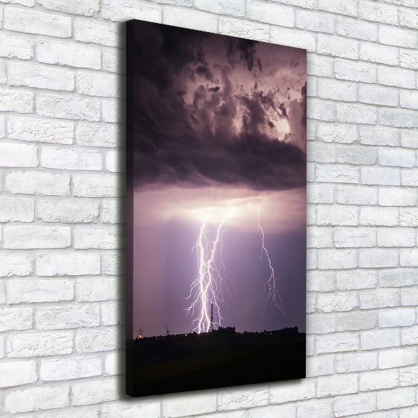 Cuadro canvas decorativo para salón vertical Tormenta