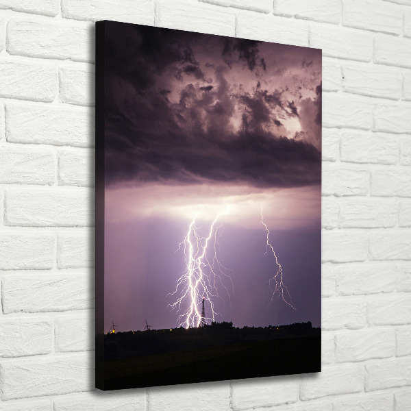 Cuadro canvas decorativo para salón vertical Tormenta