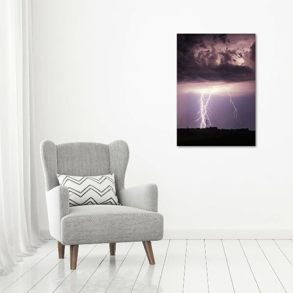Cuadro canvas decorativo para salón vertical Tormenta