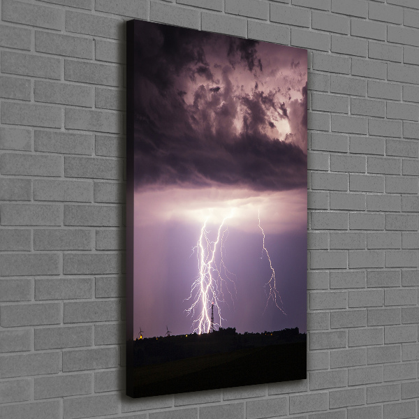 Cuadro canvas decorativo para salón vertical Tormenta