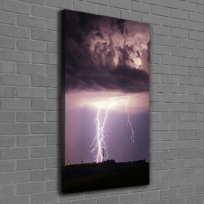 Cuadro canvas decorativo para salón vertical Tormenta