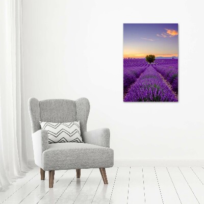 Impresión en lienzo vertical campo de lavanda