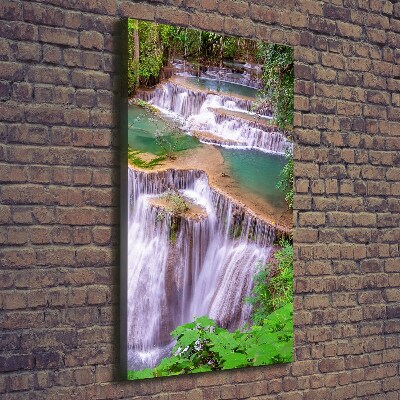 Cuadro canvas decorativo para salón vertical Cascada