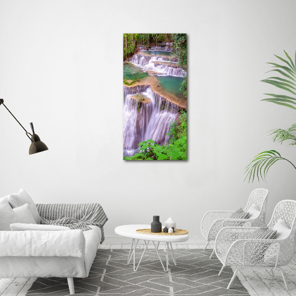 Cuadro canvas decorativo para salón vertical Cascada
