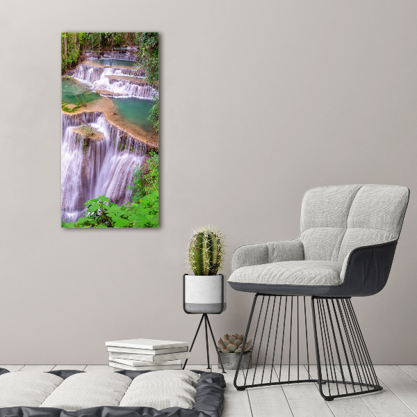 Cuadro canvas decorativo para salón vertical Cascada