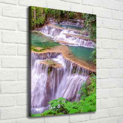 Cuadro canvas decorativo para salón vertical Cascada
