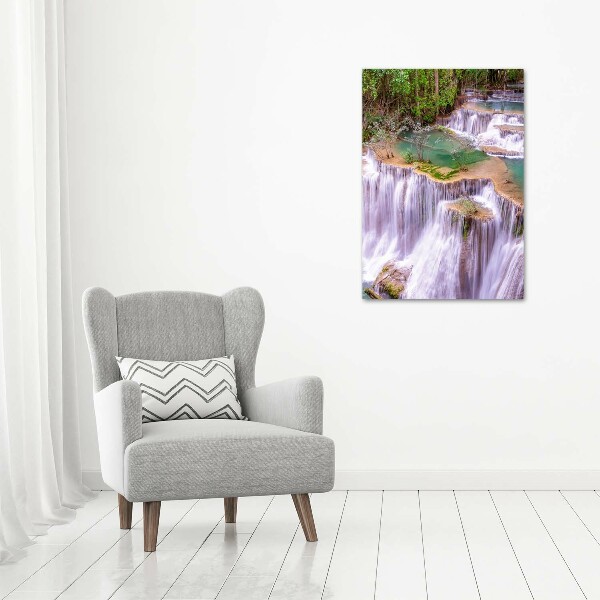 Cuadro canvas decorativo para salón vertical Cascada