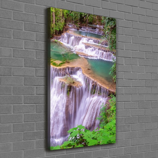 Cuadro canvas decorativo para salón vertical Cascada