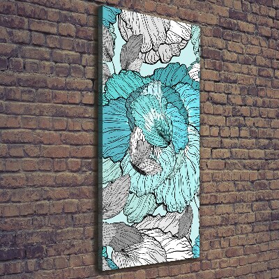 Cuadro moderno en lienzo resistente uv vertical Patrón floral