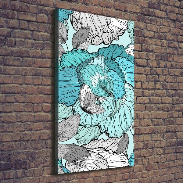 Cuadro moderno en lienzo resistente uv vertical Patrón floral