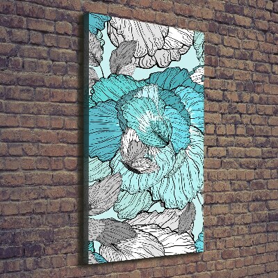 Cuadro moderno en lienzo resistente uv vertical Patrón floral