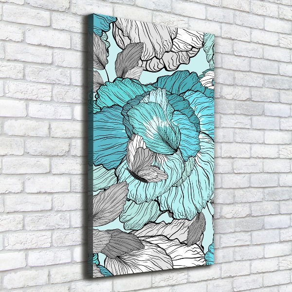 Cuadro moderno en lienzo resistente uv vertical Patrón floral