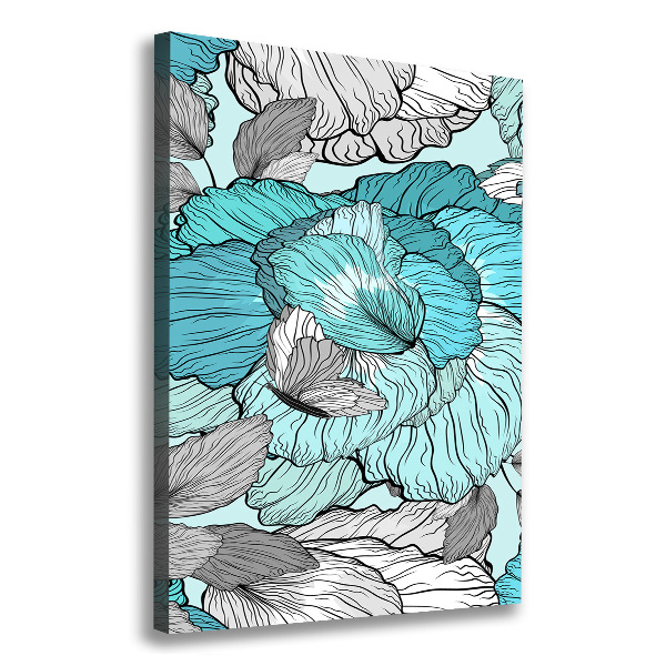 Cuadro moderno en lienzo resistente uv vertical Patrón floral