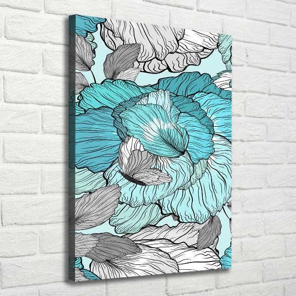 Cuadro moderno en lienzo resistente uv vertical Patrón floral