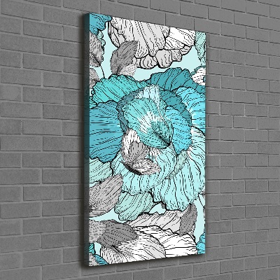 Cuadro moderno en lienzo resistente uv vertical Patrón floral