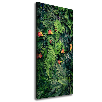 Cuadro canvas decorativo para salón vertical Plantas tropicales