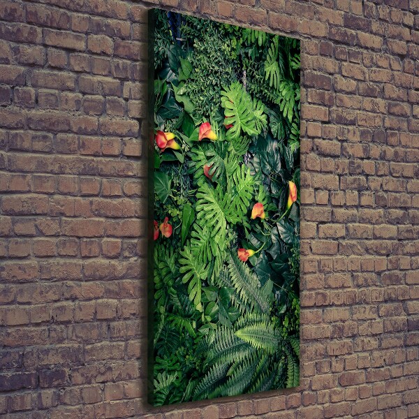 Cuadro canvas decorativo para salón vertical Plantas tropicales