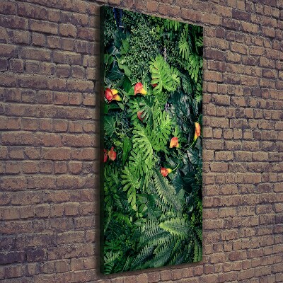 Cuadro canvas decorativo para salón vertical Plantas tropicales