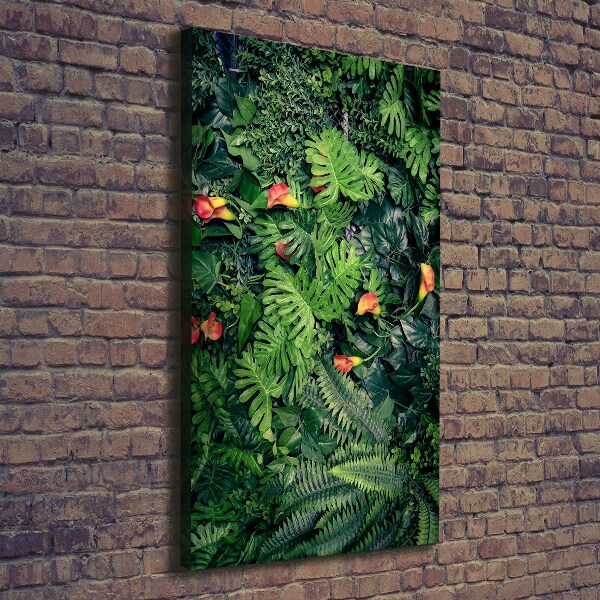 Cuadro canvas decorativo para salón vertical Plantas tropicales
