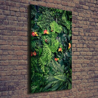 Cuadro canvas decorativo para salón vertical Plantas tropicales