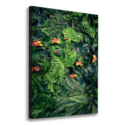 Cuadro canvas decorativo para salón vertical Plantas tropicales