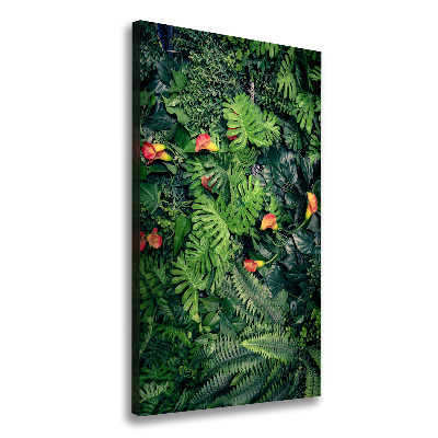 Cuadro canvas decorativo para salón vertical Plantas tropicales