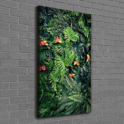Cuadro canvas decorativo para salón vertical Plantas tropicales