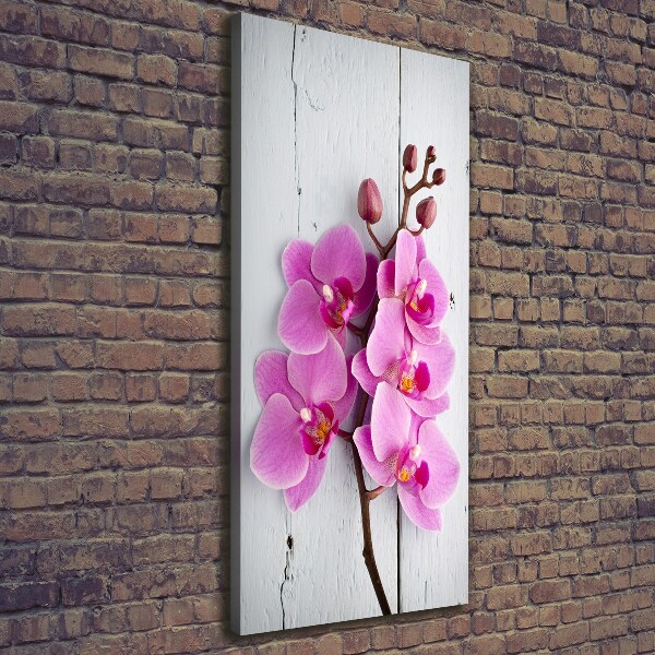 Cuadro moderno en lienzo resistente uv vertical Orquídea rosa
